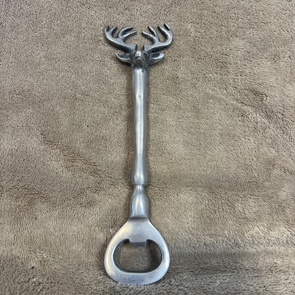 Deer Stag‎ Head Metal Bottle Opener - 7 1/4" Long